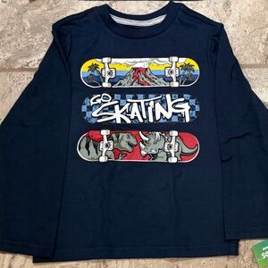 NWT  Size 5 Garanimals Navy Blue Skateboard long sleeve Shirt